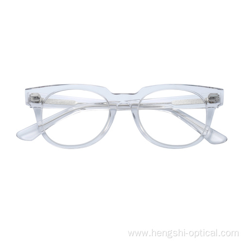 French Transparent Designers Acetate Eyeglasses Frames Without Lenses